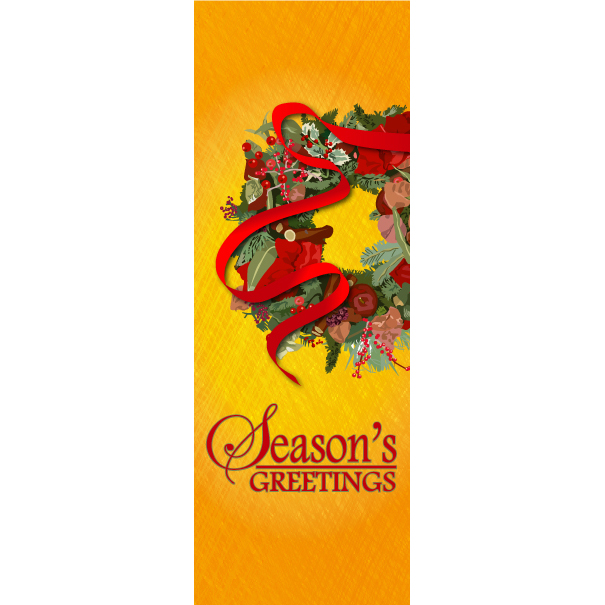 Season's Greetings Wreath Banner