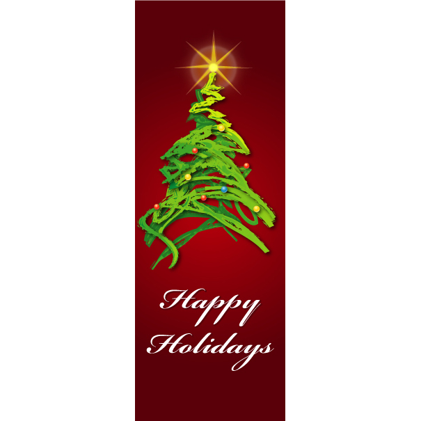 Happy Holidays Abstract Tree Banner